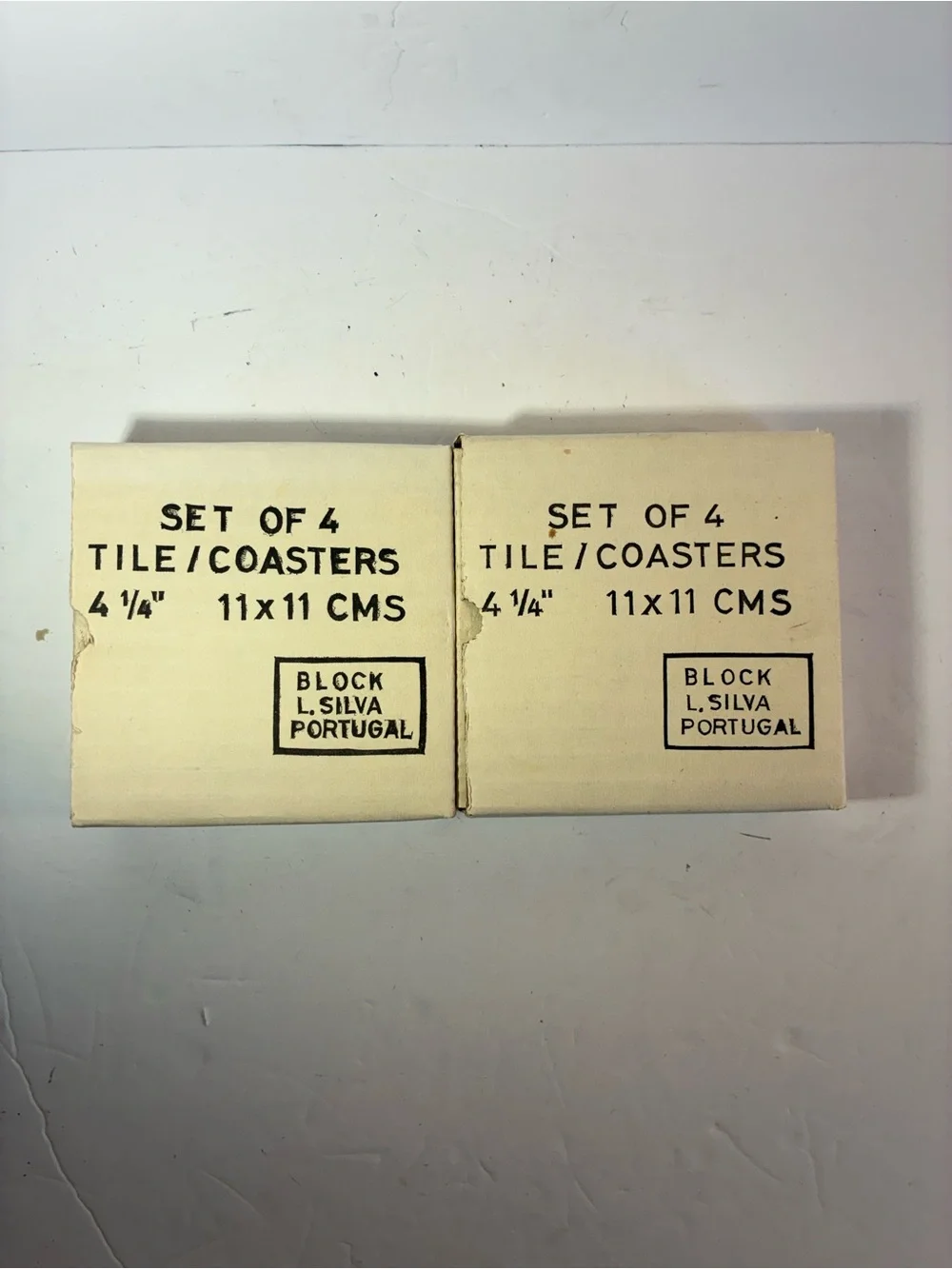 Vintage Mary Lou Goertzen Poinsettia Tile Coasters — Set of 7